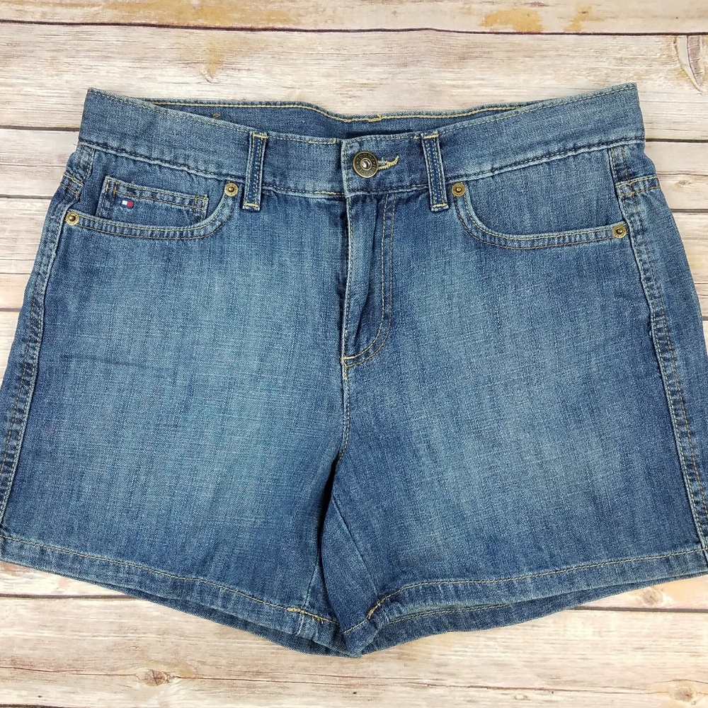 Tommy Hilfiger Womens Denim Blue Shorts Size 6